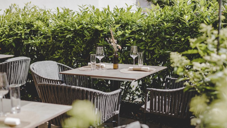 Gemütlicher Gastgarten in der Innenstadt von St. Pölten, © Niederösterreich-Werbung/David Schreiber